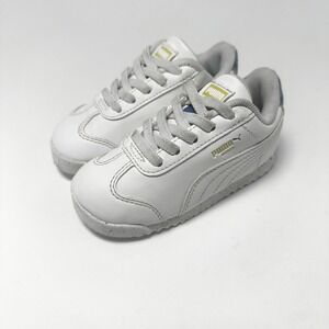 Puma Roma Toddler White Blue Marble Sneakers Shoes 389606-01 Size 6C